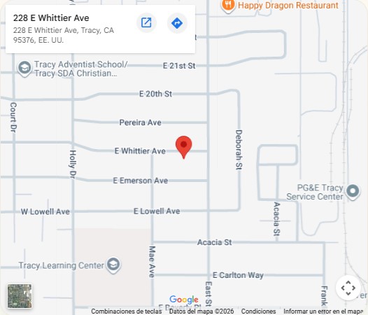 Map showing Norma's House Cleaning location in Tracy, California